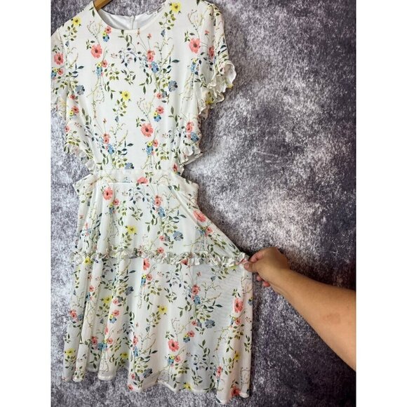 Clockhouse Dress Women's Large Floral Ruffle Garden Cottagecore Fairycore Twee - Picture 3 of 14